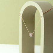 Disco 2.63 CT Pırlanta Taşlı Rose Altın Top Kolye