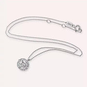 Disco Pırlanta Taşlı Beyaz Altın Top Kolye