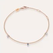 Loop Pırlanta ve Safir Taşlı Rose Altın Bileklik