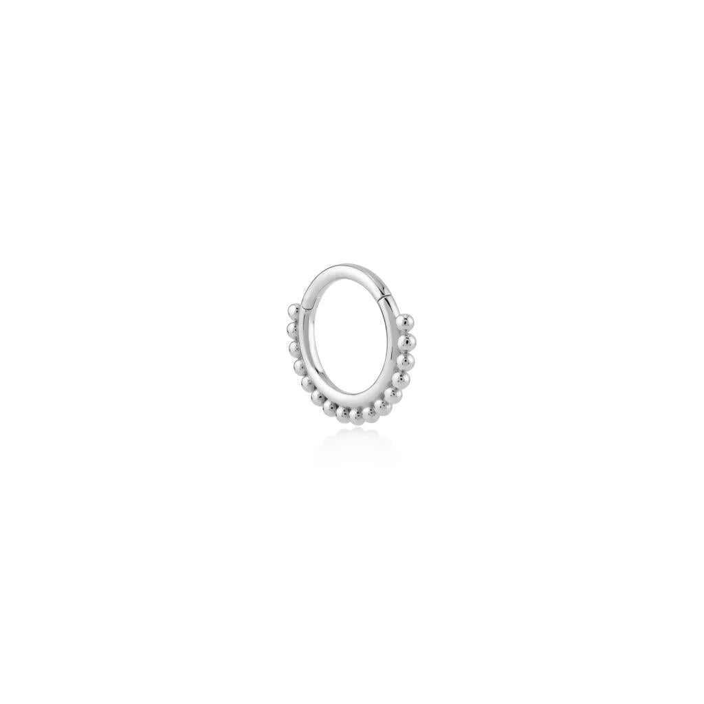 Dorika Top Detaylı Altın Halka Piercing (14mm)