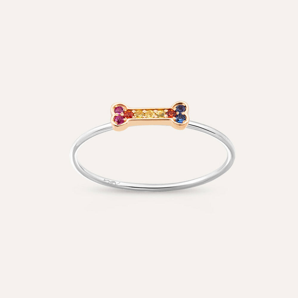 Droopy 0.08 CT Multicolor Safir Taşlı Yüzük