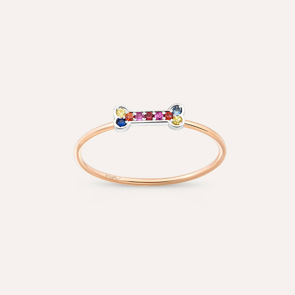 Droopy 0.09 CT Multicolor Safir Taşlı Yüzük