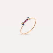 Droopy 0.09 CT Multicolor Safir Taşlı Yüzük