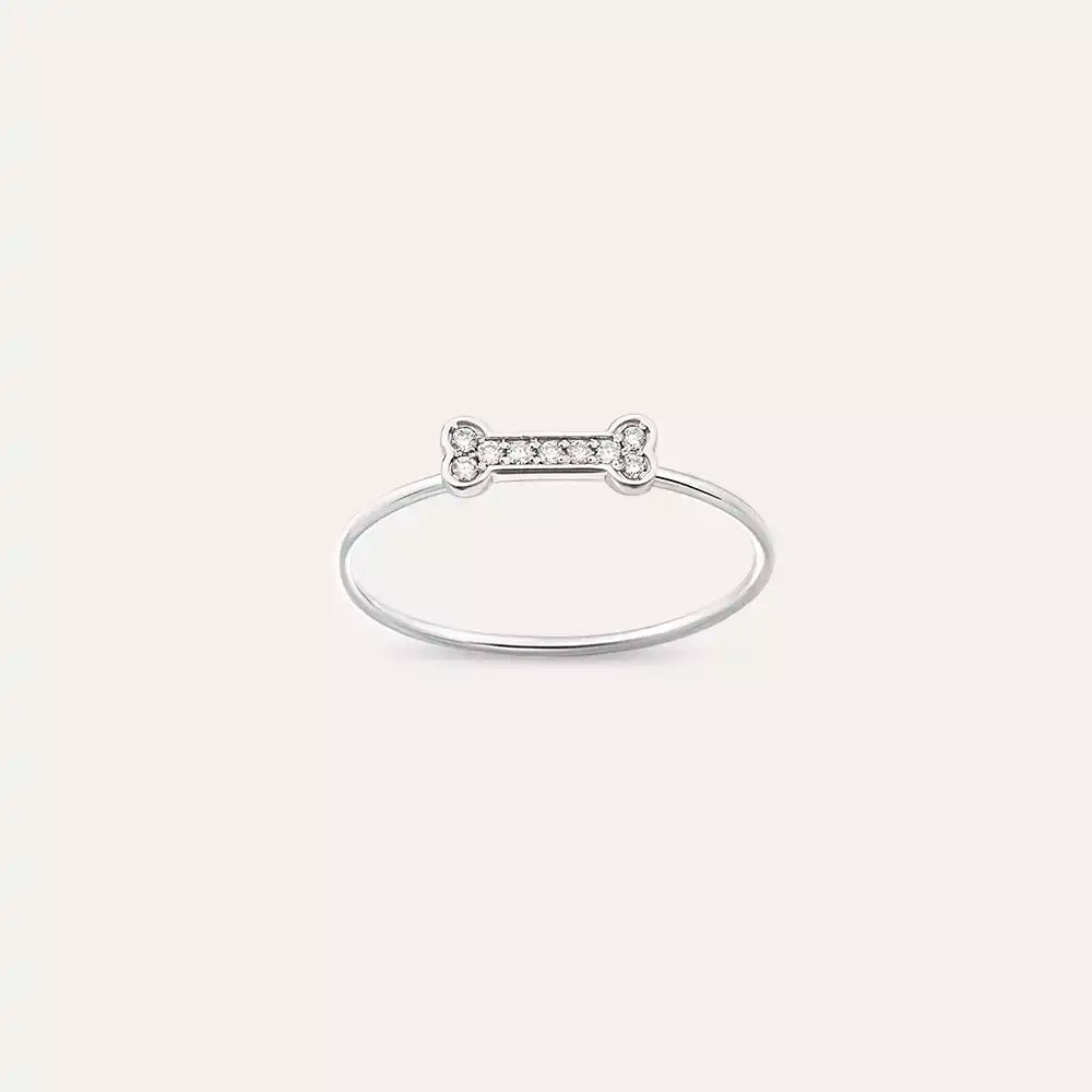 Bony 0.06 CT Pırlanta Taşlı Beyaz Altın Yüzük