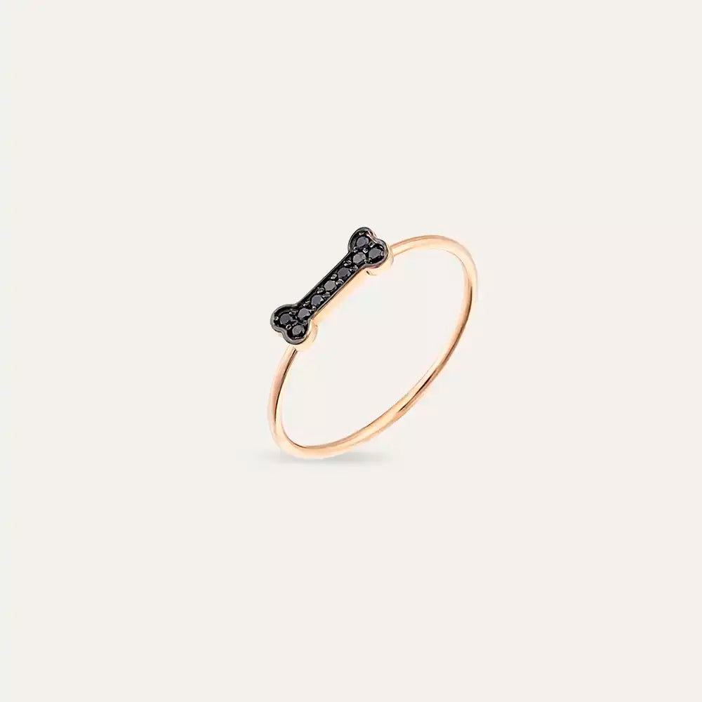 Droopy 0.06 CT Siyah Pırlanta Taşlı Yüzük