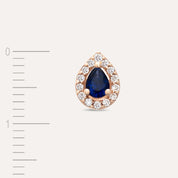 Drop 0.21 CT Damla Kesim Safir ve Pırlanta Taşlı Rose Altın Tek Küpe