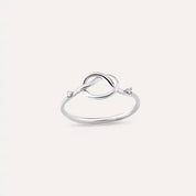 Düğüm Pırlanta Taşlı Beyaz Altın Yüzük