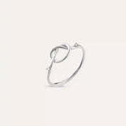 Knot Pırlanta Taşlı Beyaz Altın Yüzük