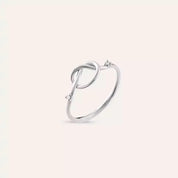 Düğüm Pırlanta Taşlı Beyaz Altın Yüzük