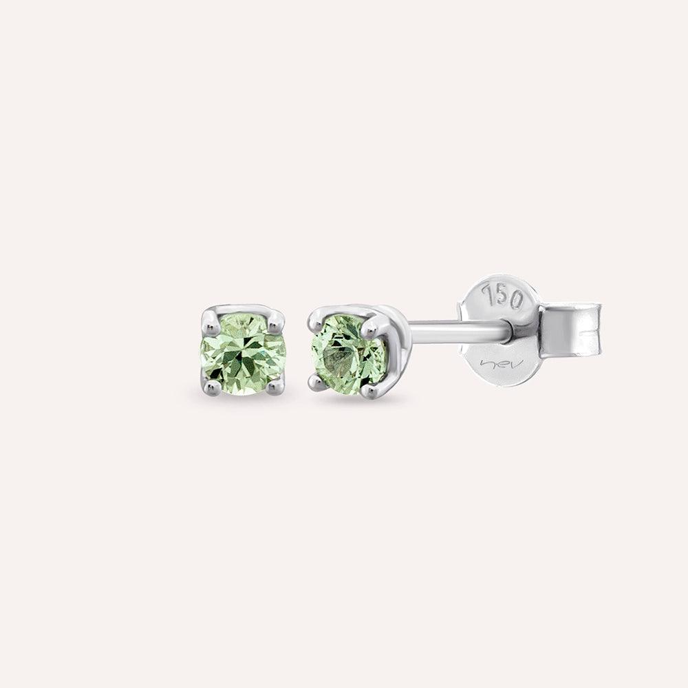 Duo 0.30 CT Green Safir Taşlı Beyaz Altın Küpe - Tufanlar Kuyumculuk