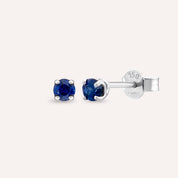 Duo 0.33 CT Safir Taşlı Beyaz Altın Küpe