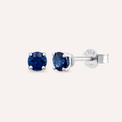 Duo 0.65 CT Safir Taşlı Beyaz Altın Küpe