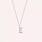 E Harf 0.07 CT Pırlanta Taşlı Beyaz Altın Kolye