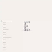 E Harf Pırlanta Taşlı Beyaz Altın Tek Küpe