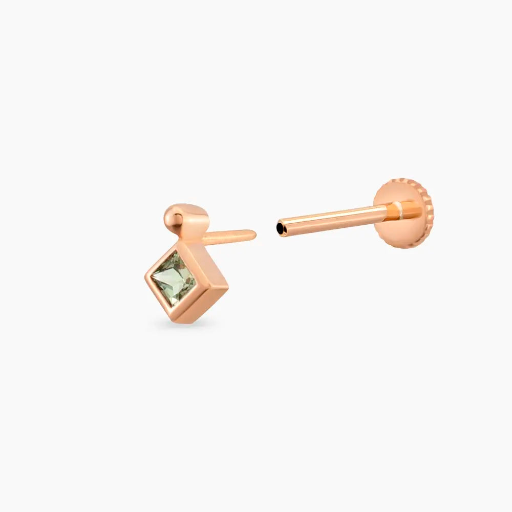 Echo Green Safir Taşlı Rose Altın Piercing