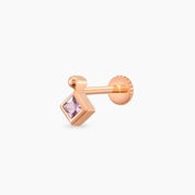 Echo Pink Safir Taşlı Rose Altın Piercing