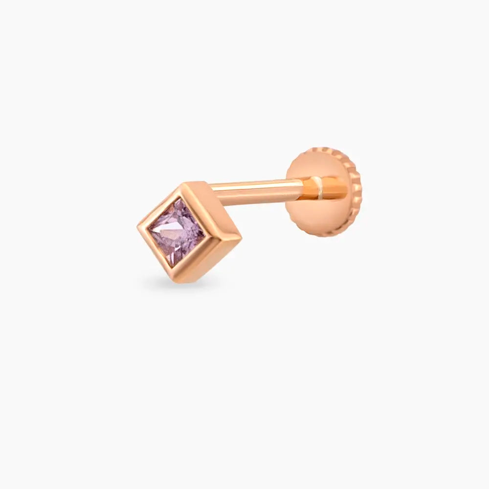 Echo Pink Safir Taşlı Rose Gold Piercing
