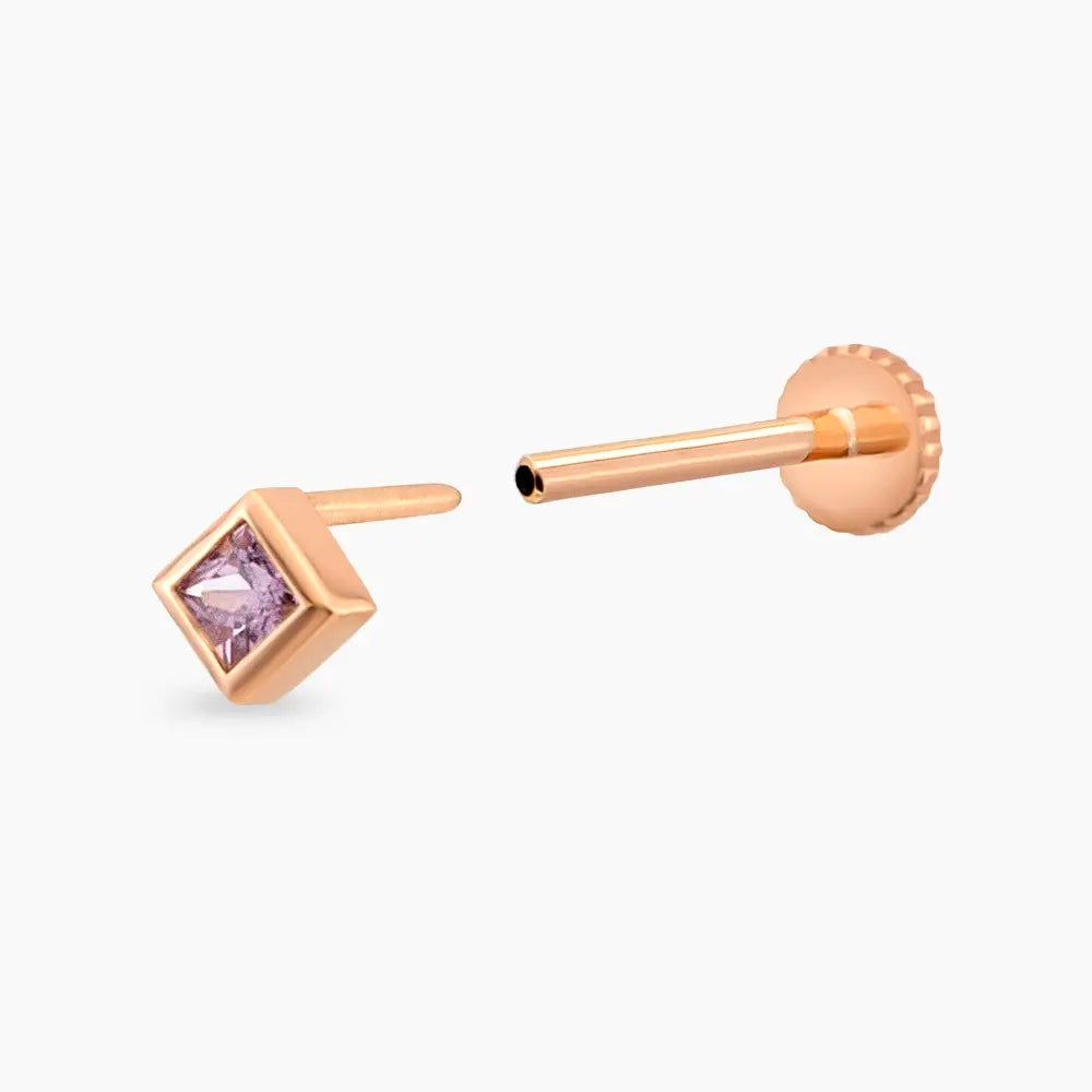 Echo Pink Safir Taşlı Rose Gold Piercing