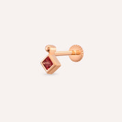 Echo Red Safir Taşlı Rose Altın Piercing