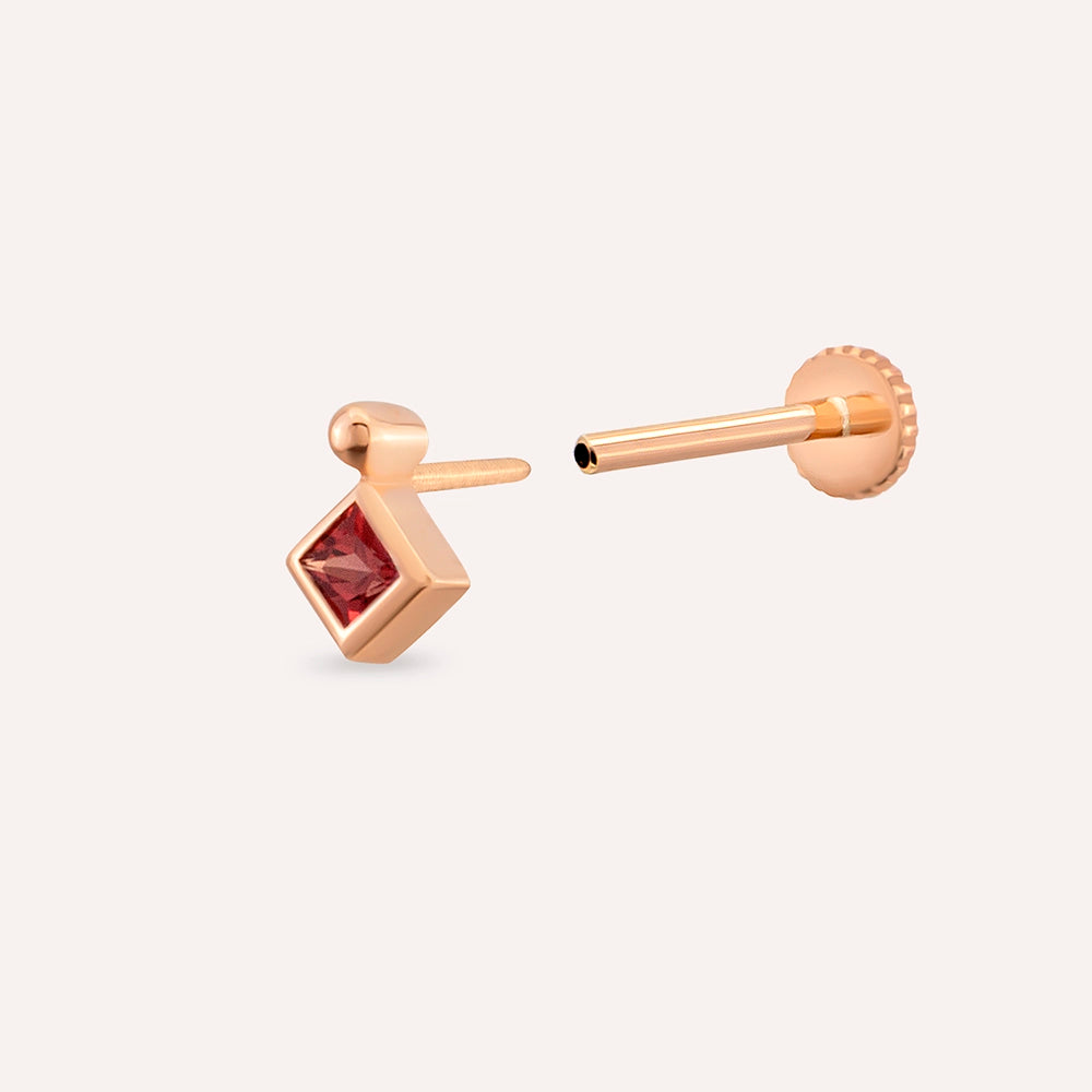 Echo Red Safir Taşlı Rose Altın Piercing
