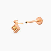 Echo Yellow Safir Taşlı Rose Altın Piercing