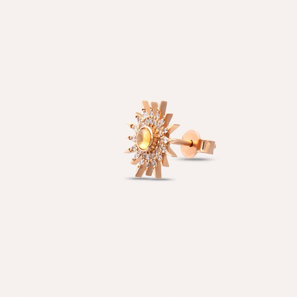 Eclipse 0.29 CT Yellow Safir ve Pırlanta Taşlı Tek Küpe