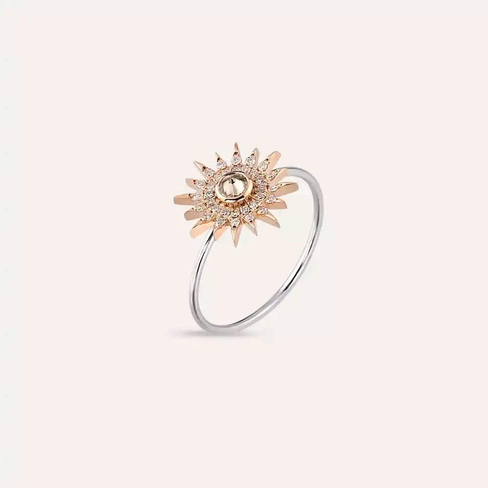 Eclipse Brown Pırlanta Taşlı Beyaz Altın Yüzük