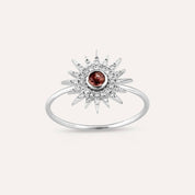 Eclipse Red Safir ve Pırlanta Taşlı Beyaz Altın Yüzük