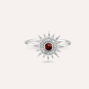 Eclipse Red Safir ve Pırlanta Taşlı Beyaz Altın Yüzük