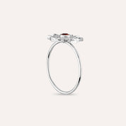 Eclipse Red Safir ve Pırlanta Taşlı Beyaz Altın Yüzük