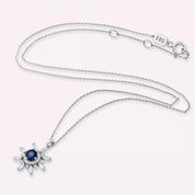 Eclipse Safir ve Pırlanta Taşlı Beyaz Altın Kolye