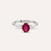 Edith 1.62 CT Yakut ve Damla Kesim Pırlanta Taşlı Yüzük