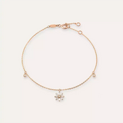 Elva Safir ve Pırlanta Taşlı Rose Altın Halhal