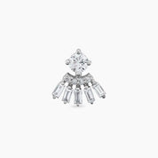 Enif 0.37 CT Baget Pırlanta Taşlı Beyaz Altın Piercing