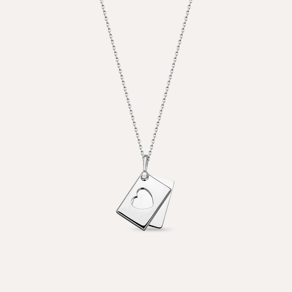 Envelope Green Safir Taşlı Beyaz Altın Kolye
