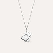 Envelope Green Safir Taşlı Beyaz Altın Kolye