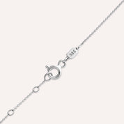 Envelope Green Safir Taşlı Beyaz Altın Kolye