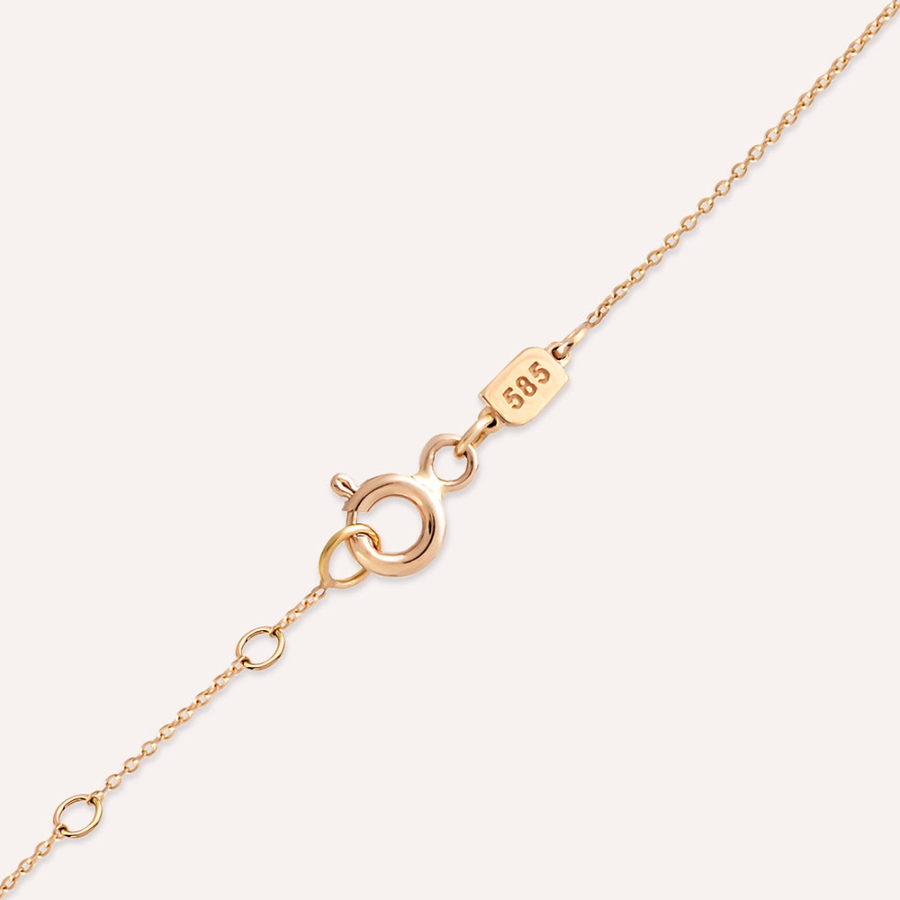 Envelope Red Safir Taşlı Rose Altın Kolye