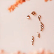 Eva Baget Kesim Pırlanta Taşlı Rose Altın Piercing