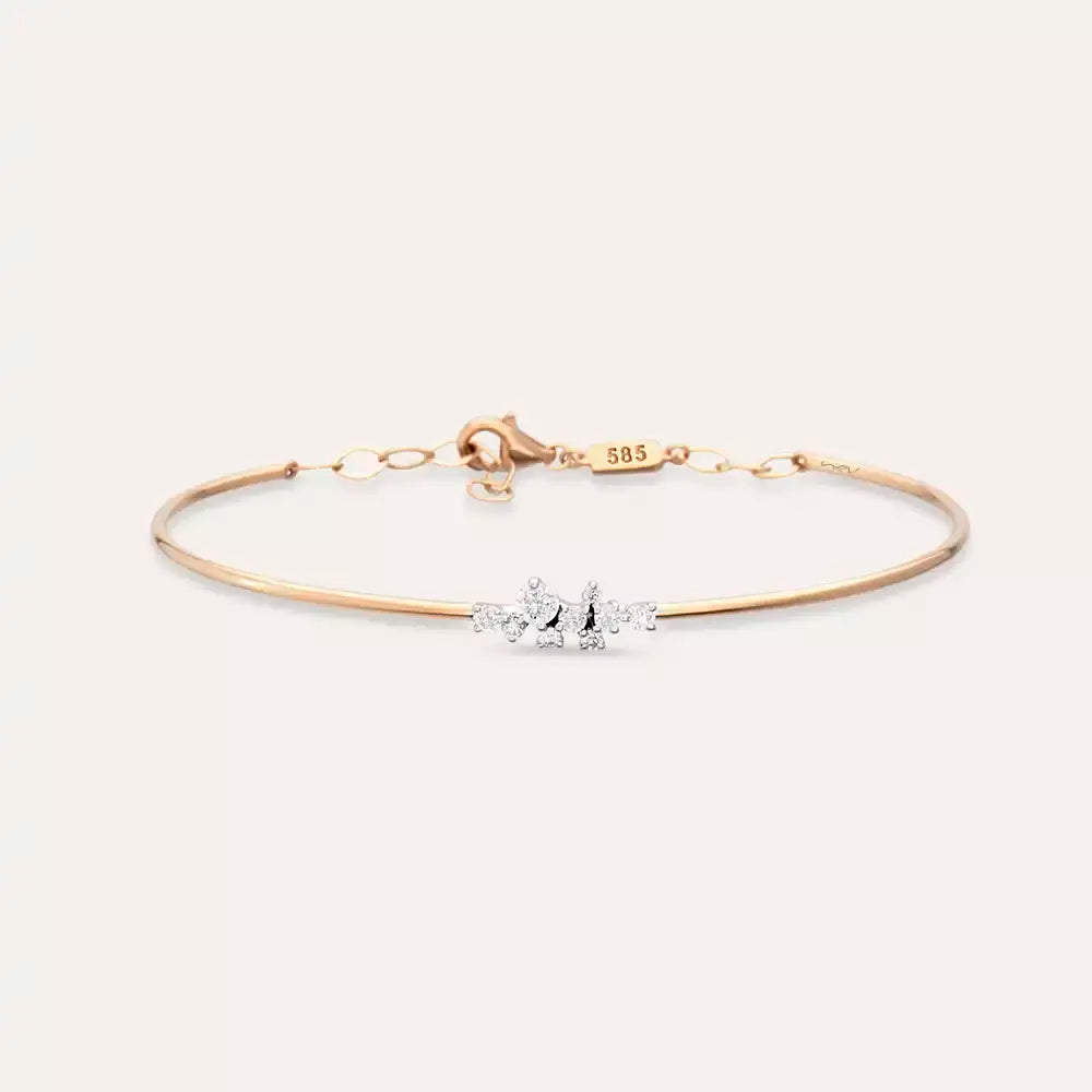 Evelyn Pırlanta Taşlı Rose Altın Bileklik