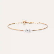 Mela Pırlanta Taşlı Rose Altın Bileklik