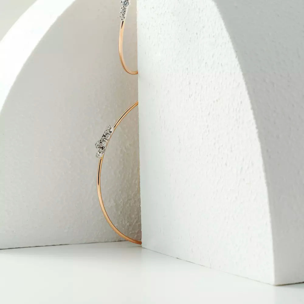 Mela Pırlanta Taşlı Rose Altın Bileklik