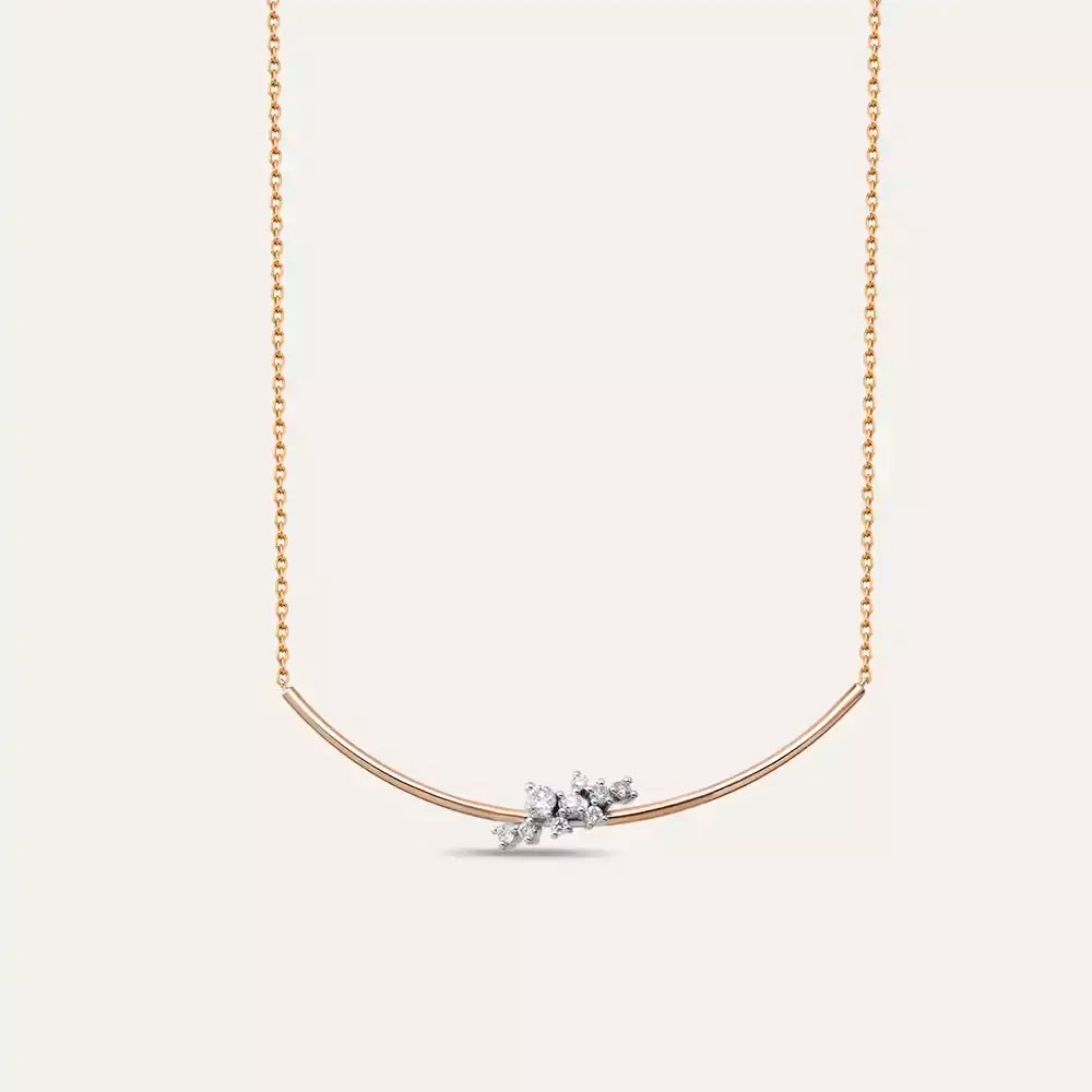 Evelyn Pırlanta Taşlı Rose Altın Kolye