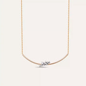 Mela Pırlanta Taşlı Rose Altın Kolye