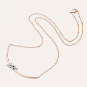 Mela Pırlanta Taşlı Rose Altın Kolye