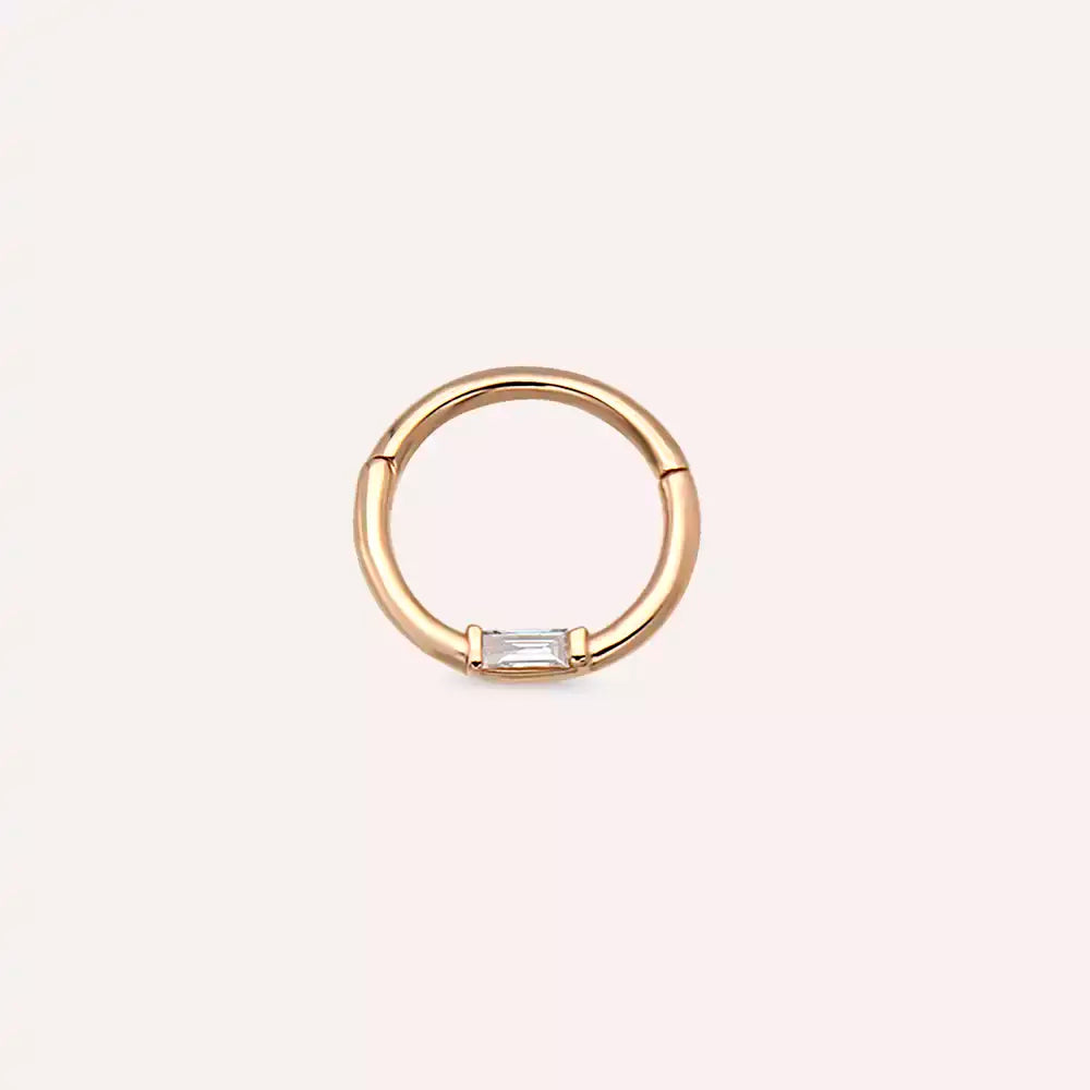 Even Pırlanta Taşlı Rose Altın Halka Piercing