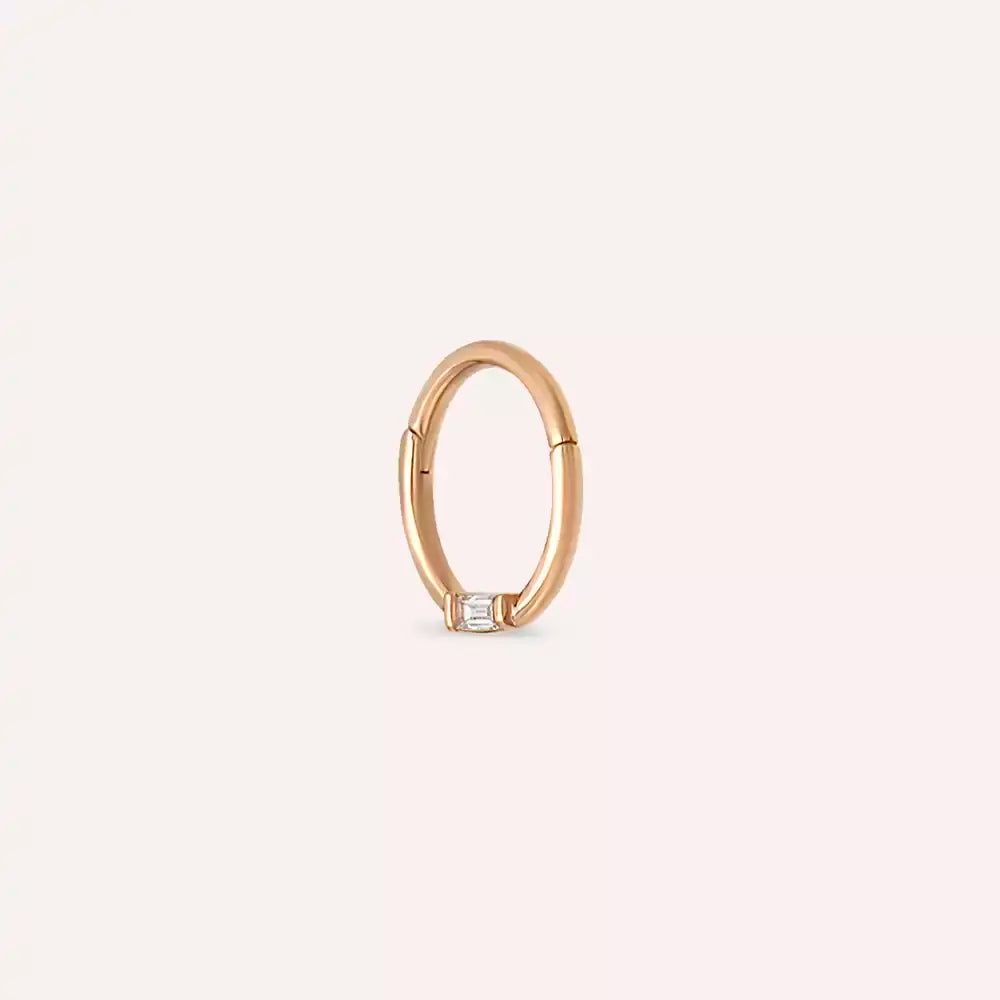 Even Pırlanta Taşlı Rose Altın Halka Piercing