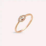 Eye 0.07 CT Pırlanta Taşlı Rose Altın Yüzük