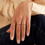 Eye Safir ve Pırlanta Taşlı Rose Altın Yüzük