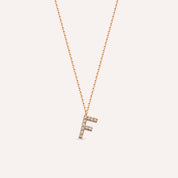 F Harf 0.07 CT Pırlanta Taşlı Rose Altın Kolye
